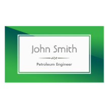 Classy Green Petroleum Engineer Business Card