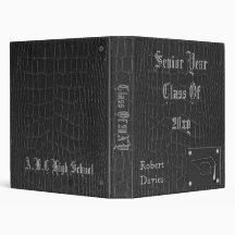 classy Grey leather year book Vinyl Binder