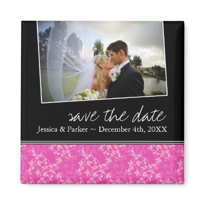 Classy Hot Pink Save the Date Magnet by colourfuldesigns