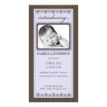 Classy Lavender Customized Birth Announcement Photo Card