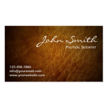 Classy Leather Political Scientist Business Card