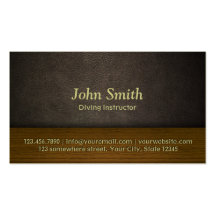 Classy Leather & Wood Diving Business Card