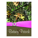 Classy Light Pink Hunting Camo Wedding Invitations