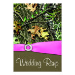 Classy Light Pink Hunting Camo Wedding RSVP Cards Personalized Invite