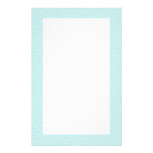 Classy Light Turquoise Printed Pattern. Personalized Stationery