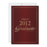 Classy Maroon and Gold 2012 Graduate Invitation