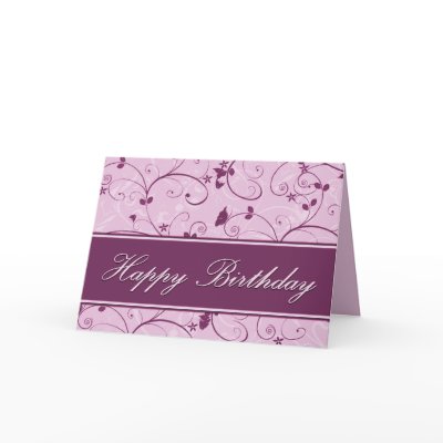 Classy Mauve Natural Swirl Birthday Card by mariannegilliand