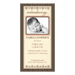 Classy Peach Customized Birth Announcement Picture Card