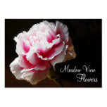 Classy Pink Carnation Floral Photo Business Cards