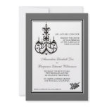 Classy Platinum Chandelier 5x7 Wedding Invitation