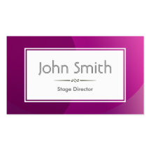 Classy Purple Stage Director Business Card