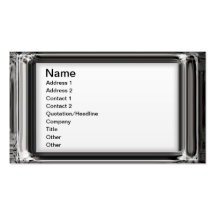 Classy Silver 3d Frame On White Business Cards