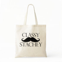 Classy Stache Moustache Tote Bags
