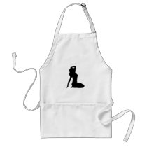 Classy Vintage Pin Up Woman Silhouette Apron
