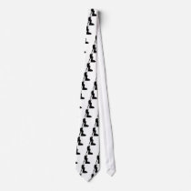 Classy Vintage Pin Up Woman Silhouette Neck Tie