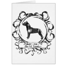 Classy Weathered American Pit Bull Terrier Greeting Card