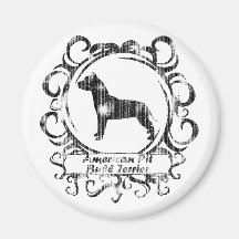 Classy Weathered American Pit Bull Terrier Magnets