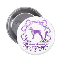 Classy Weathered Brittany Spaniel Buttons