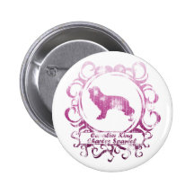 Classy Weathered Cavalier King Charles Spaniel Pinback Buttons