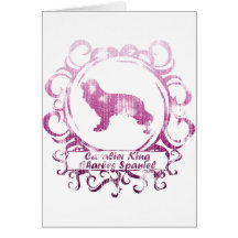 Classy Weathered Cavalier King Charles Spaniel Greeting Card