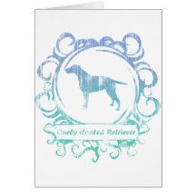 Classy Weathered Curly Coated Retriever Greeting Card