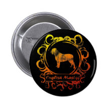 Classy Weathered Mastiff Pinback Buttons