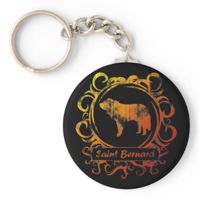 Classy Weathered Saint Bernard Key Chain by MenagerieMayhem