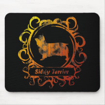 Classy Weathered Silky Terrier Mouse Pads