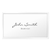 Classy White Border Dentist Business Card