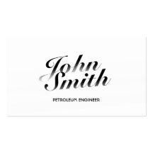 Classy White Petroleum Engineer Business Card