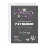 Classy Winter Purple Christmas Party Invitations