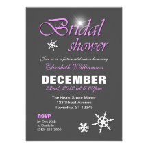 Classy Winter with Purple Bridal Shower Invitation