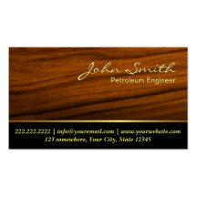 Classy Woodgrain Petroleum Engineer Business Card