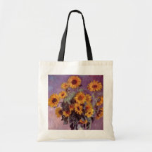 Claude Monet - Bouquet of Sunflowers Canvas Bags