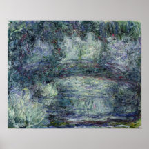 Claude Monet - Bridge in garden Poster