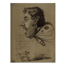 Claude Monet Caricature of Jules Didier c. 1860 Te Postcards