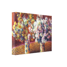 Claude Monet - deux vases de chrysanthèmes Toile Tendue