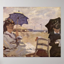Claude Monet - On the beach at Trouville Print