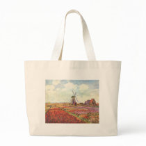 Claude Monet Tulips in Holland Tote Bags