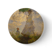Claude Monet: Woman with a Parasol, 1875 Pinback Button