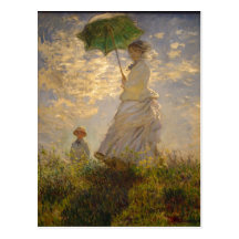 Claude Monet: Woman with a Parasol, 1875. National Post Cards