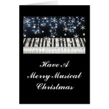 Clavier de flocon de neige de Noël de piano Carte De Vœux