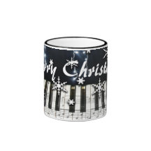 Clavier de flocon de neige de Noël de piano Tasse À Café