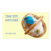Clay Baby in Basket: DAYCARE BUSINESS CARD