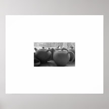 Clay Teapots in Black and White Poster