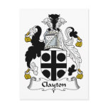 Clayton Family Crest Postcard