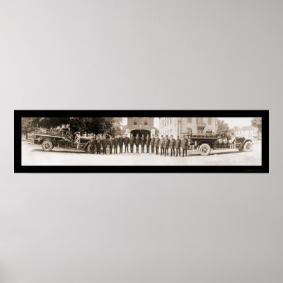 Clayton, NJ Fire Dept Photo 1920 Poster by lc_panoramicphotos
