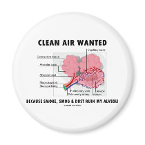 Clean Air Wanted (Health & Medicine Alveoli Humour