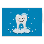 Clean cartoon smiling tooth cards