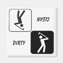 "CLEAN / DIRTY" Abstract Golfer Dishwasher Magnet